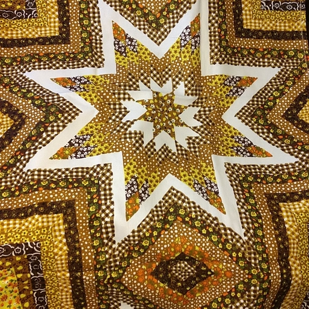 Vintage 1970's Star Pattern Fabric - Picture 4 of 5